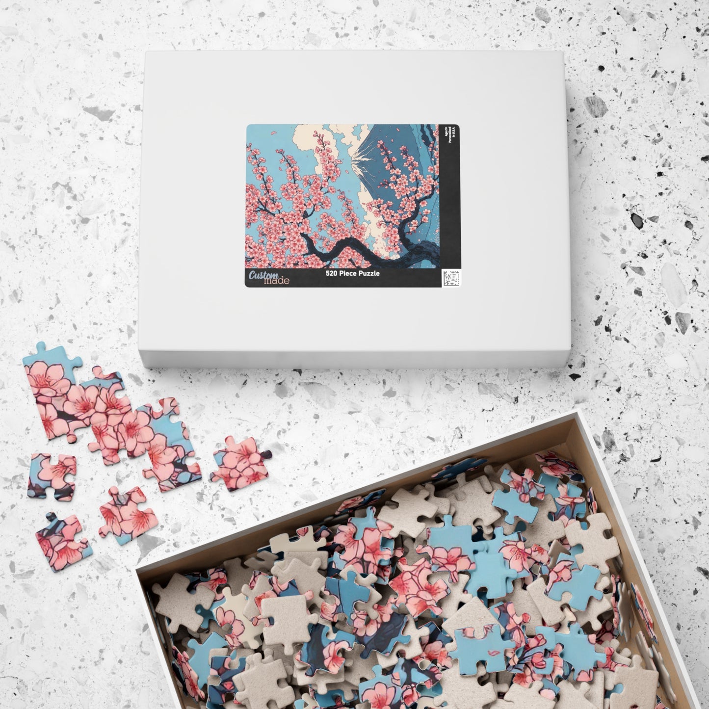 Cherry Blossom Mount Fuji Puzzle | Scenic Japanese Ukiyo-e Jigsaw