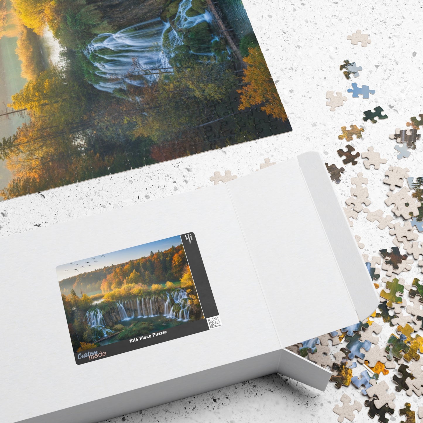 Waterfall Landscape Puzzle 520-piece | Autumn Scenic Jigsaw