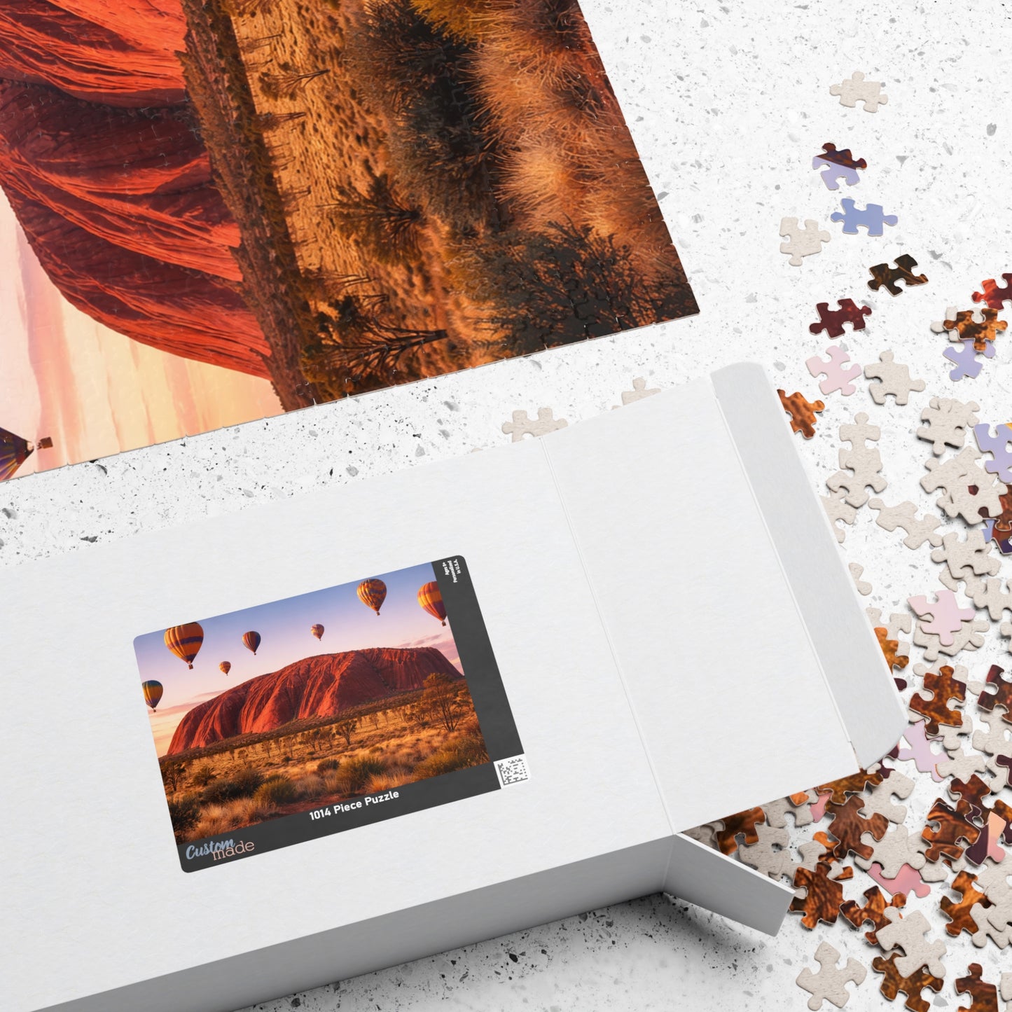 Sunrise Balloons over Uluru | Iconic Outback Landscape Jigsaw Puzzle