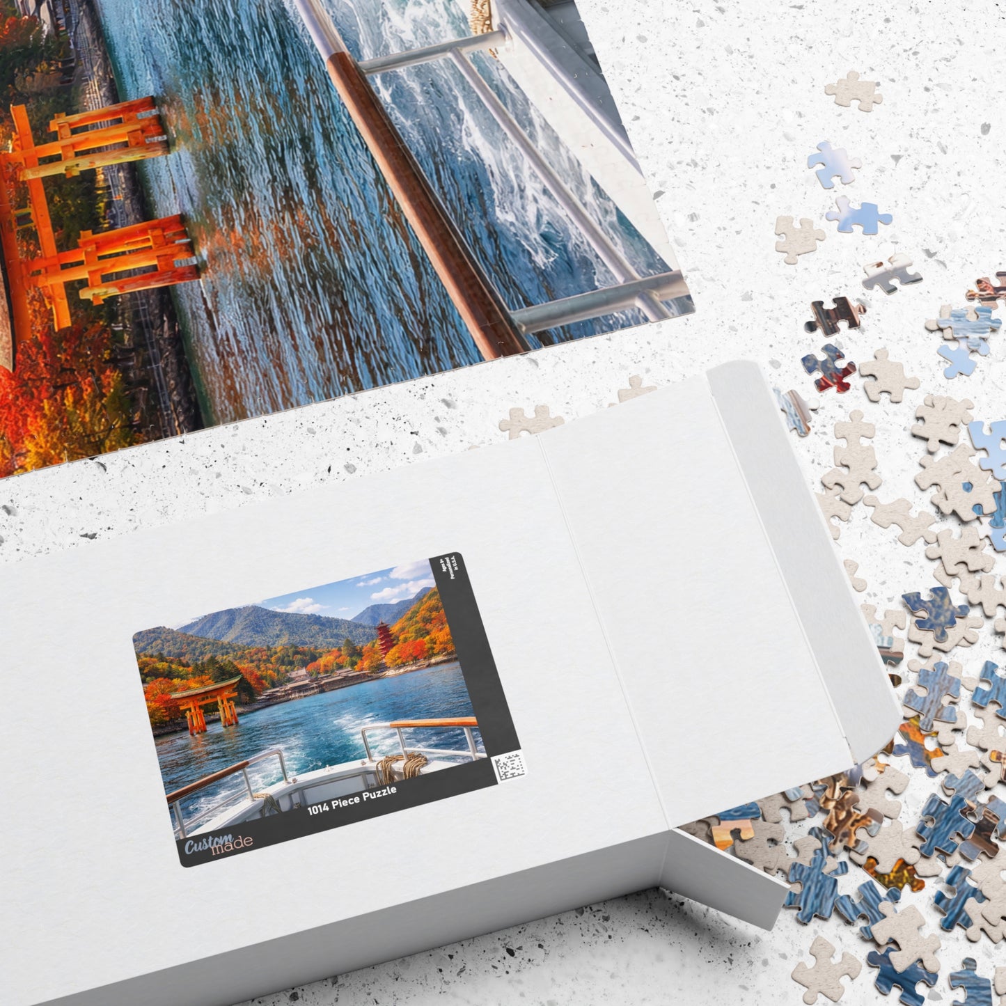 Autumn Miyajima Boat View Puzzle | Itsukushima Torii & Pagoda Scenic Jigsaw