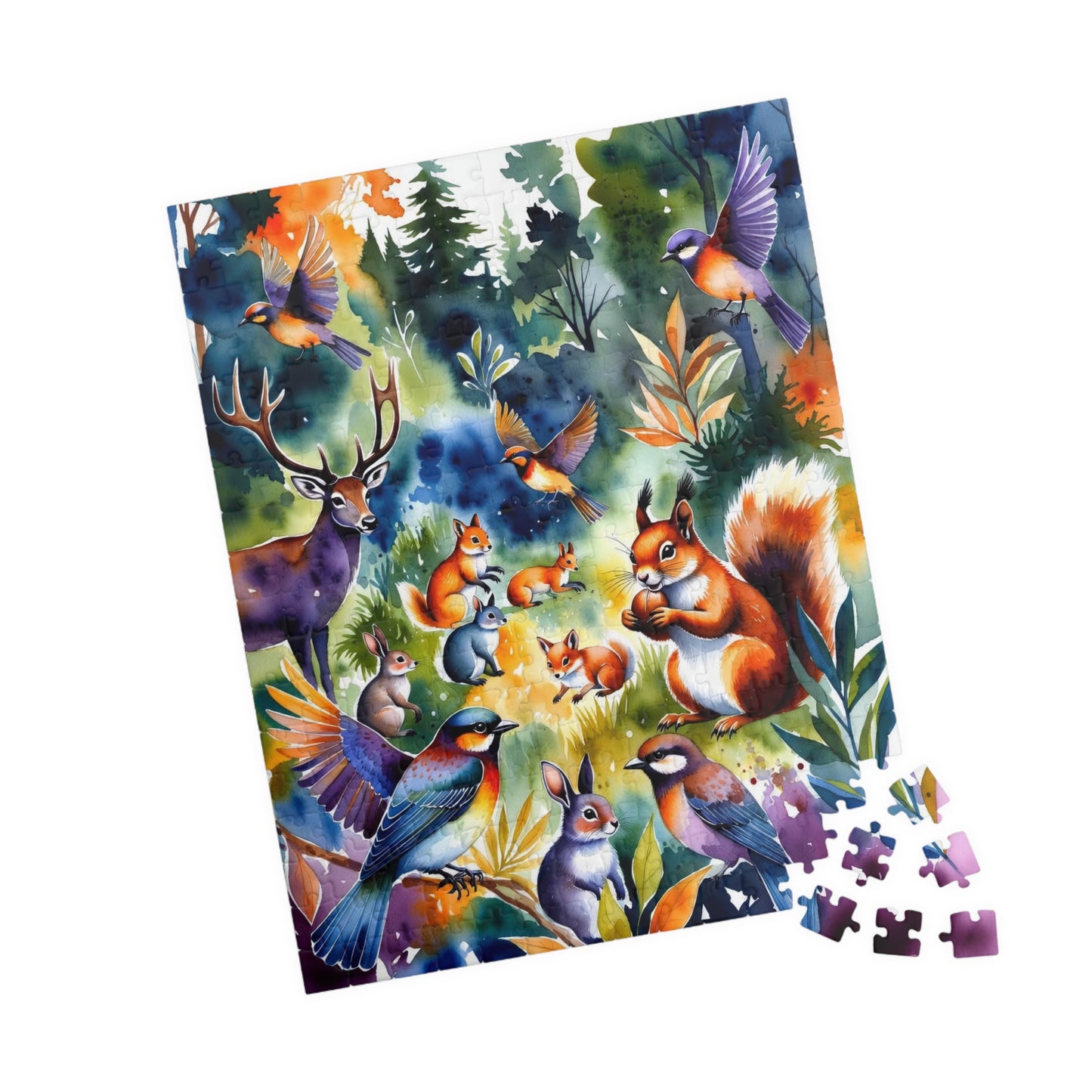 Woodland Animals Puzzle 520-piece | Squirrel, Deer, Birds Nature Scene