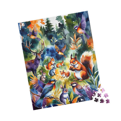 Woodland Animals Puzzle 520-piece | Squirrel, Deer, Birds Nature Scene