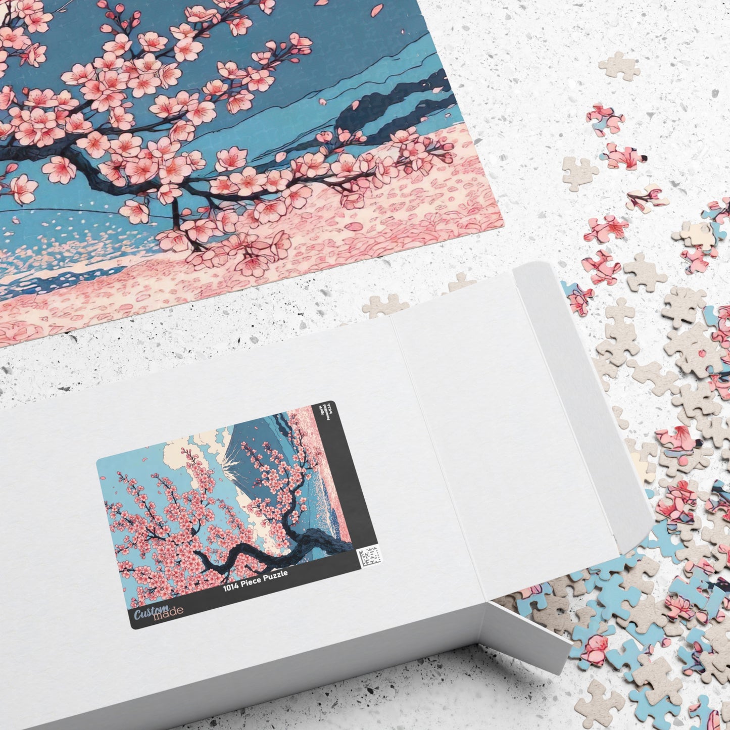 Cherry Blossom Mount Fuji Puzzle | Scenic Japanese Ukiyo-e Jigsaw