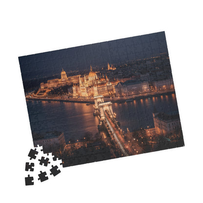 Night Cityscape Puzzle | Budapest Chain Bridge at Night 110 1014 Piece Options