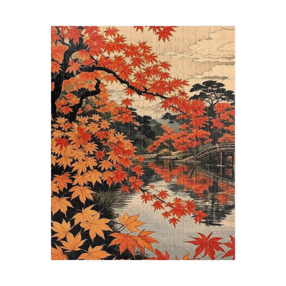 Autumn Maple Reflection Puzzle | Japanese Landscape Jigsaw