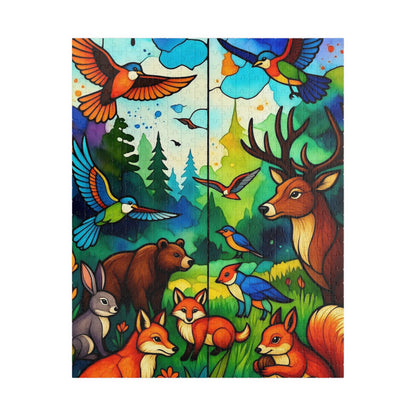 Woodland Animals Illustration Puzzle 520-Piece | Deer Foxes Birds Bear