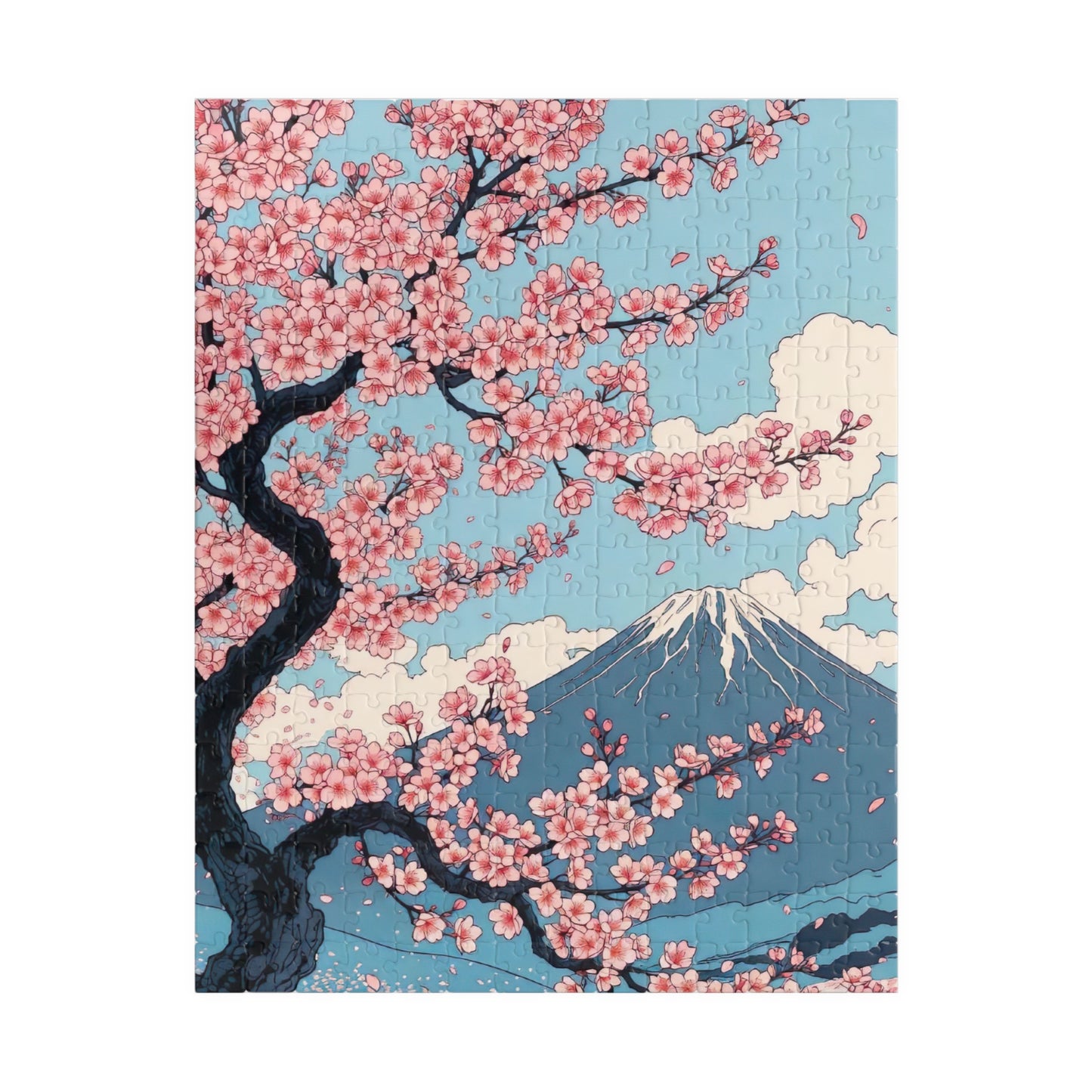 Cherry Blossom Mount Fuji Puzzle | Scenic Japanese Ukiyo-e Jigsaw