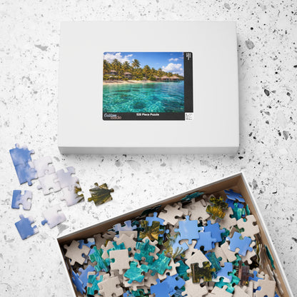 Tropical Lagoon Resort Puzzle | Overwater Bungalows & Turquoise Sea Jigsaw