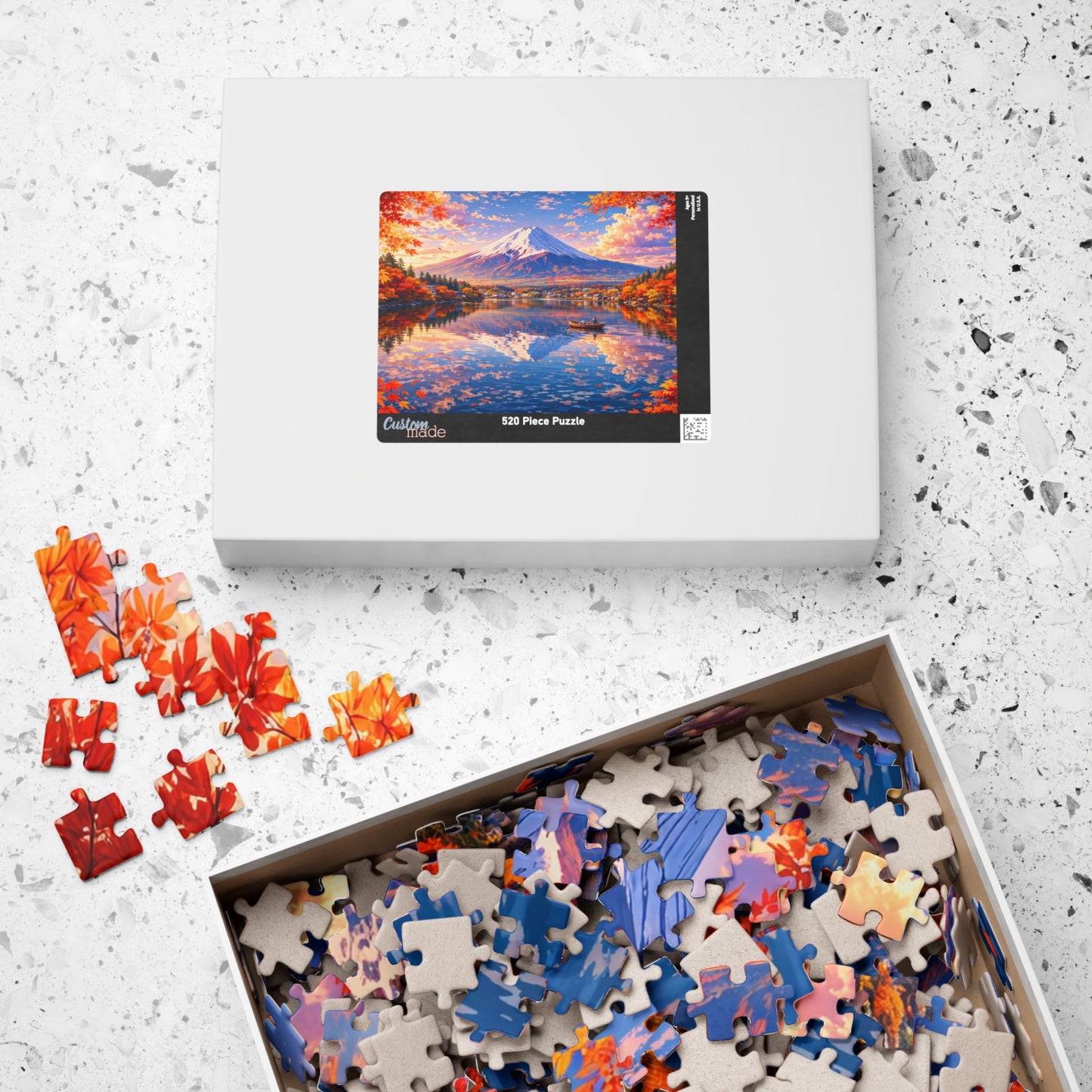 Mount Fuji Autumn Lake Puzzle  Anime-Style Japan Landscape Jigsaw (252 ~ 1014 Pieces)