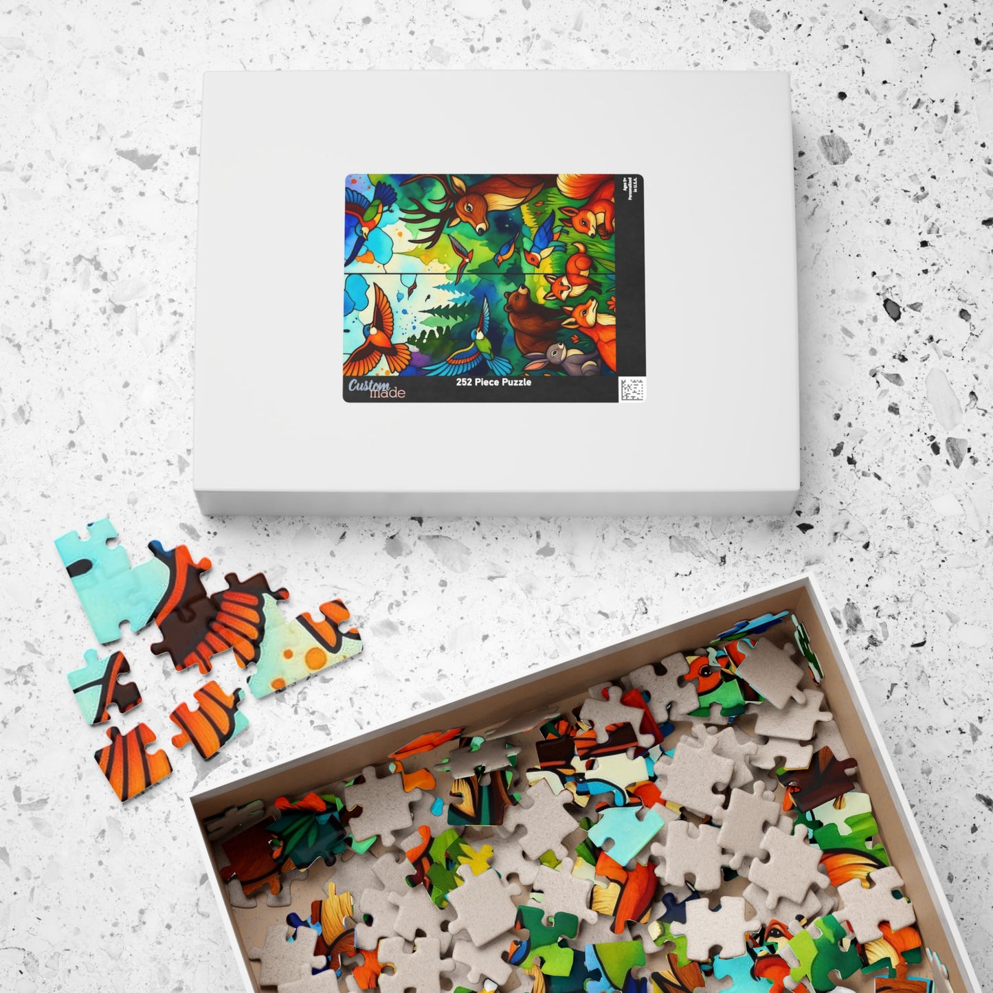 Woodland Animals Illustration Puzzle 520-Piece | Deer Foxes Birds Bear