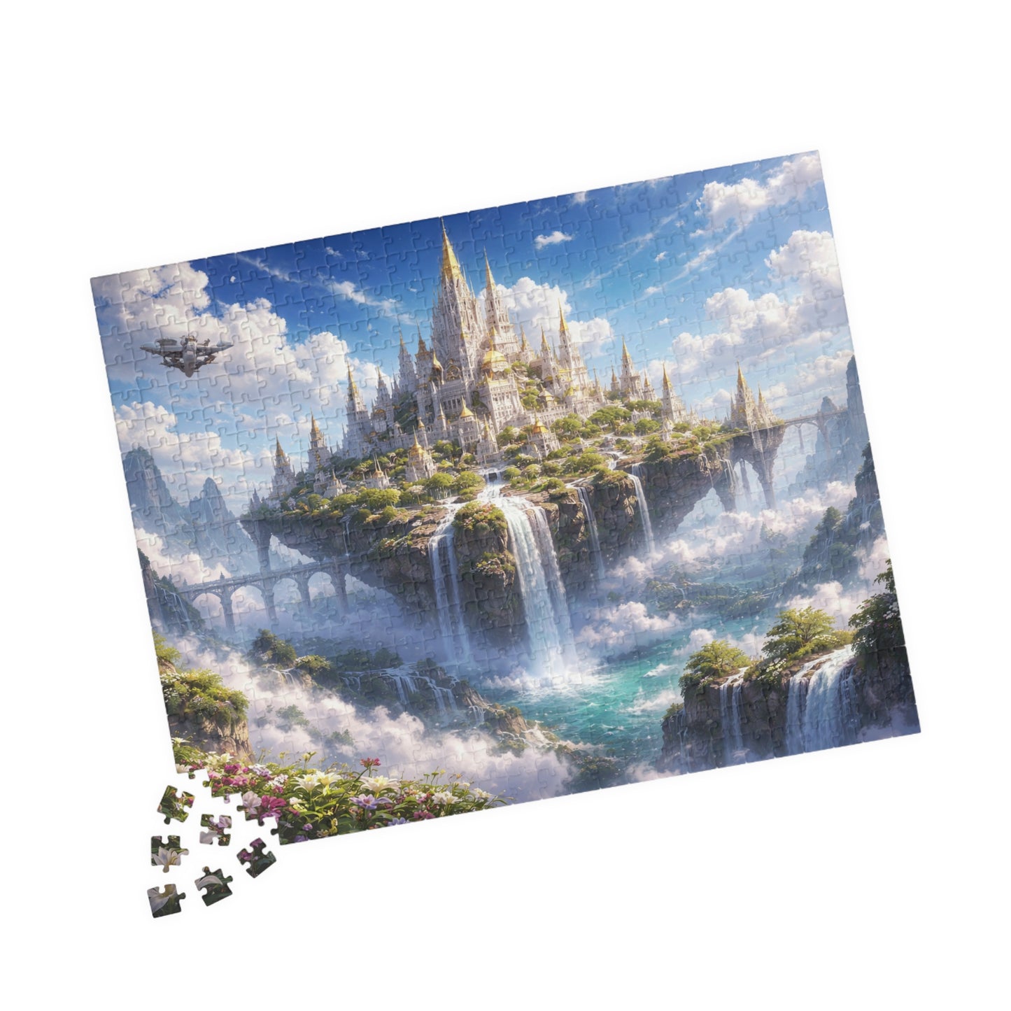 Floating Castle Waterfall Fantasy Jigsaw Puzzle (252-1014 pcs)