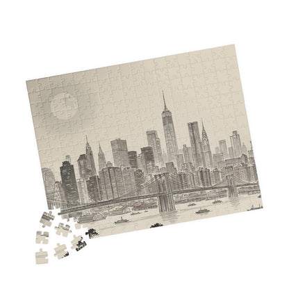 Vintage NYC Skyline Puzzle | Manhattan Cityscape Jigsaw