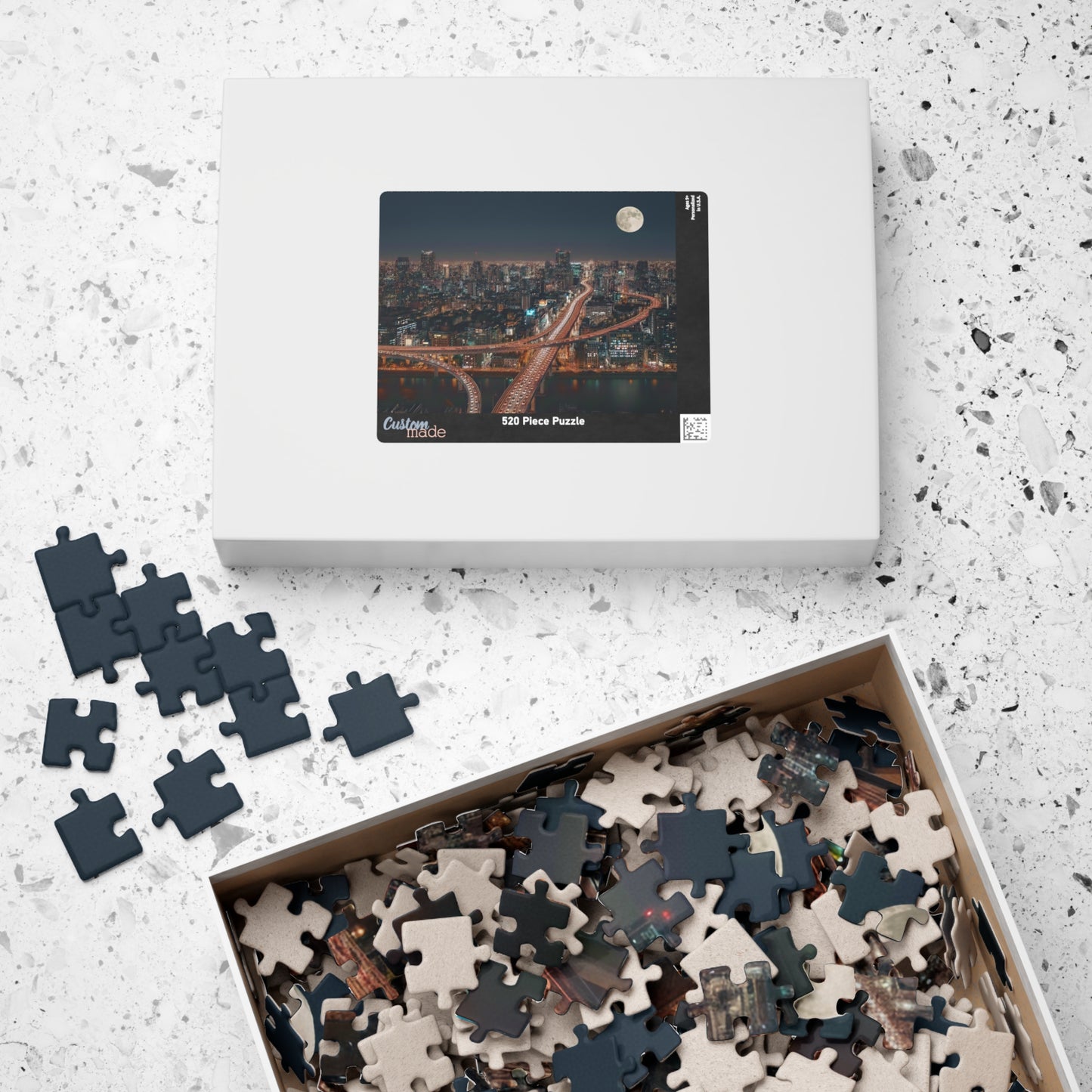 City Night Skyline Puzzle 252-piece | Moonlit Urban Jigsaw