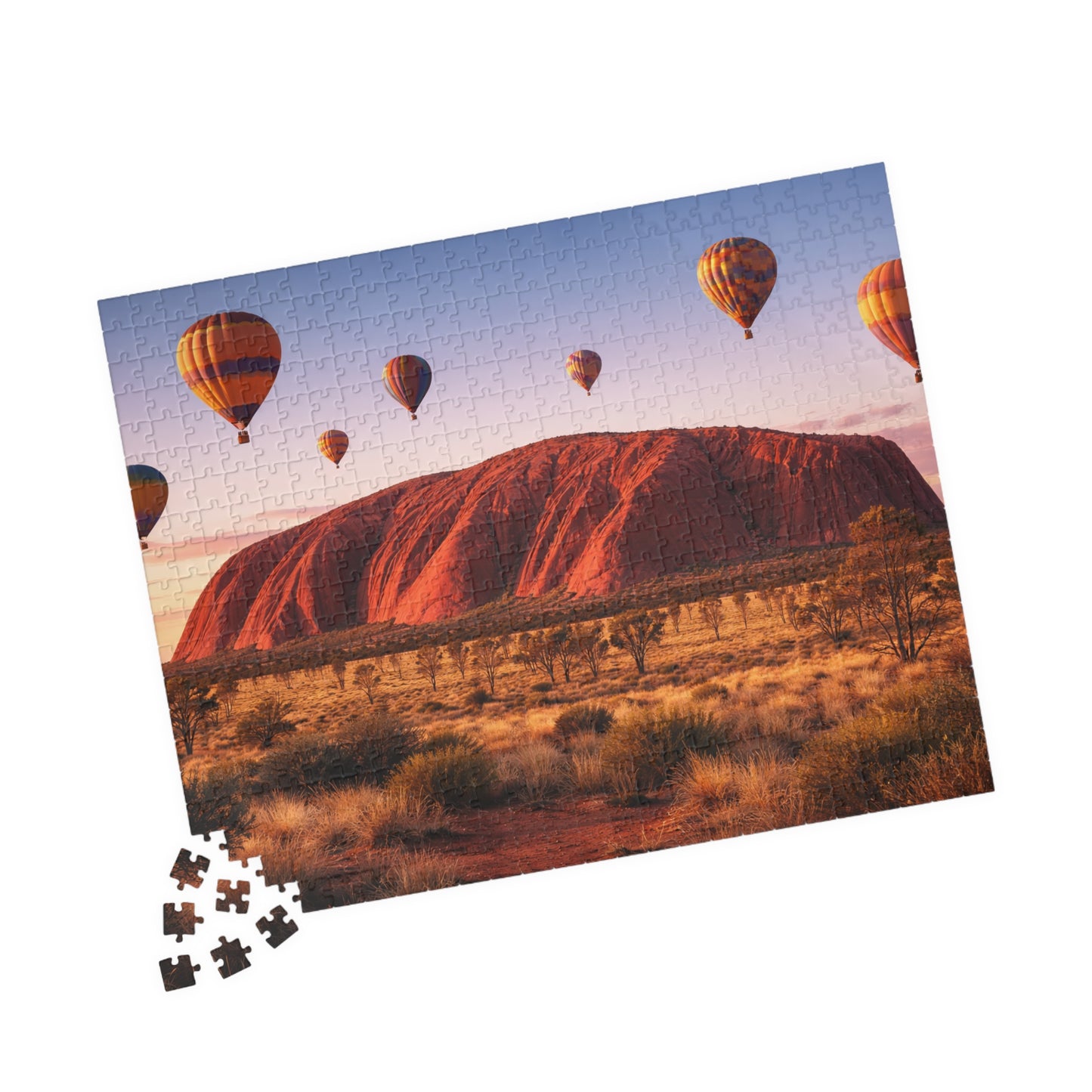 Sunrise Balloons over Uluru | Iconic Outback Landscape Jigsaw Puzzle