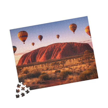 Sunrise Balloons over Uluru | Iconic Outback Landscape Jigsaw Puzzle