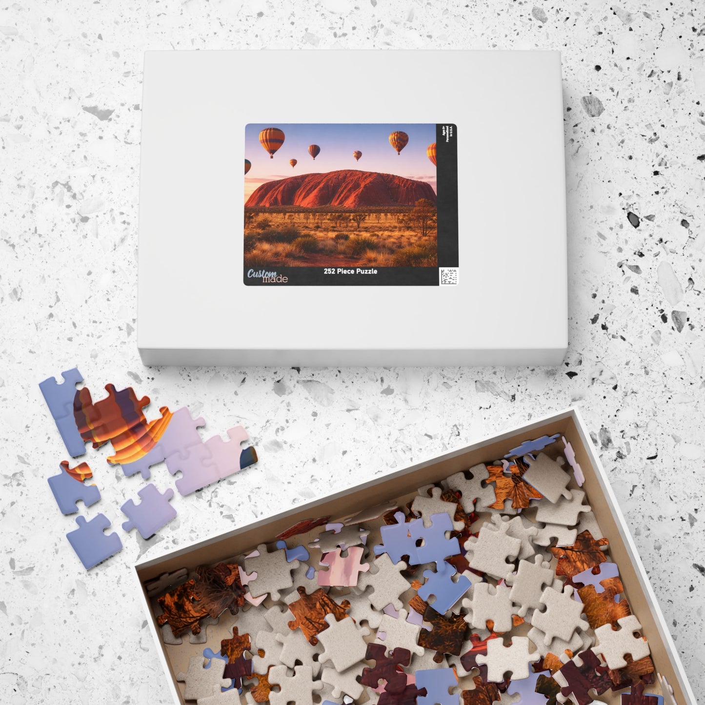 Sunrise Balloons over Uluru | Iconic Outback Landscape Jigsaw Puzzle