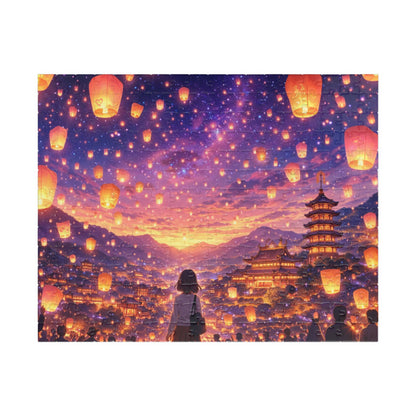 Taiwan Lantern Festival Dreamscape Puzzle | Anime Fantasy Sky Lantern Night