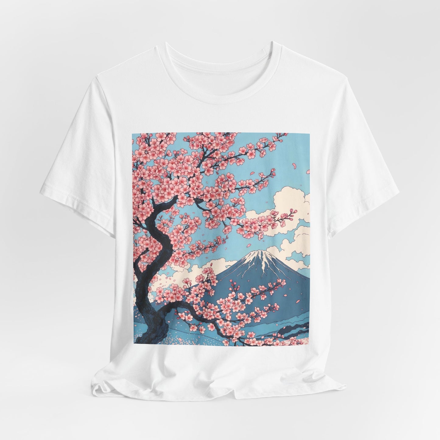 Sakura Cherry Blossom and Mount Fuji T-Shirt | Japanese Landscape Tee