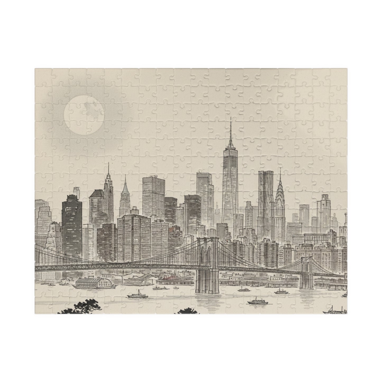 Vintage NYC Skyline Puzzle | Manhattan Cityscape Jigsaw