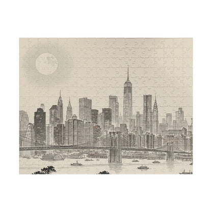 Vintage NYC Skyline Puzzle | Manhattan Cityscape Jigsaw