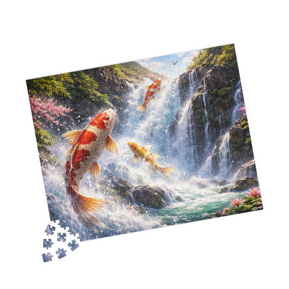 Koi Waterfall Jigsaw Puzzle | Ascending Koi  252 - 1014 pcs