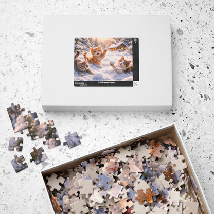 Snowy Kittens at the Cozy Cabin Puzzle  Winter Cats Jigsaw 110 - 1014 Pieces