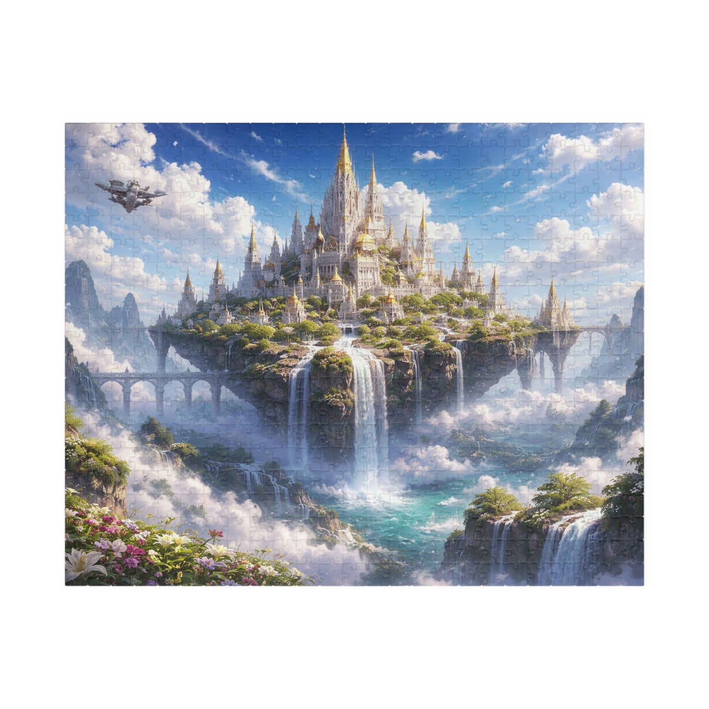 Floating Castle Waterfall Fantasy Jigsaw Puzzle (252-1014 pcs)