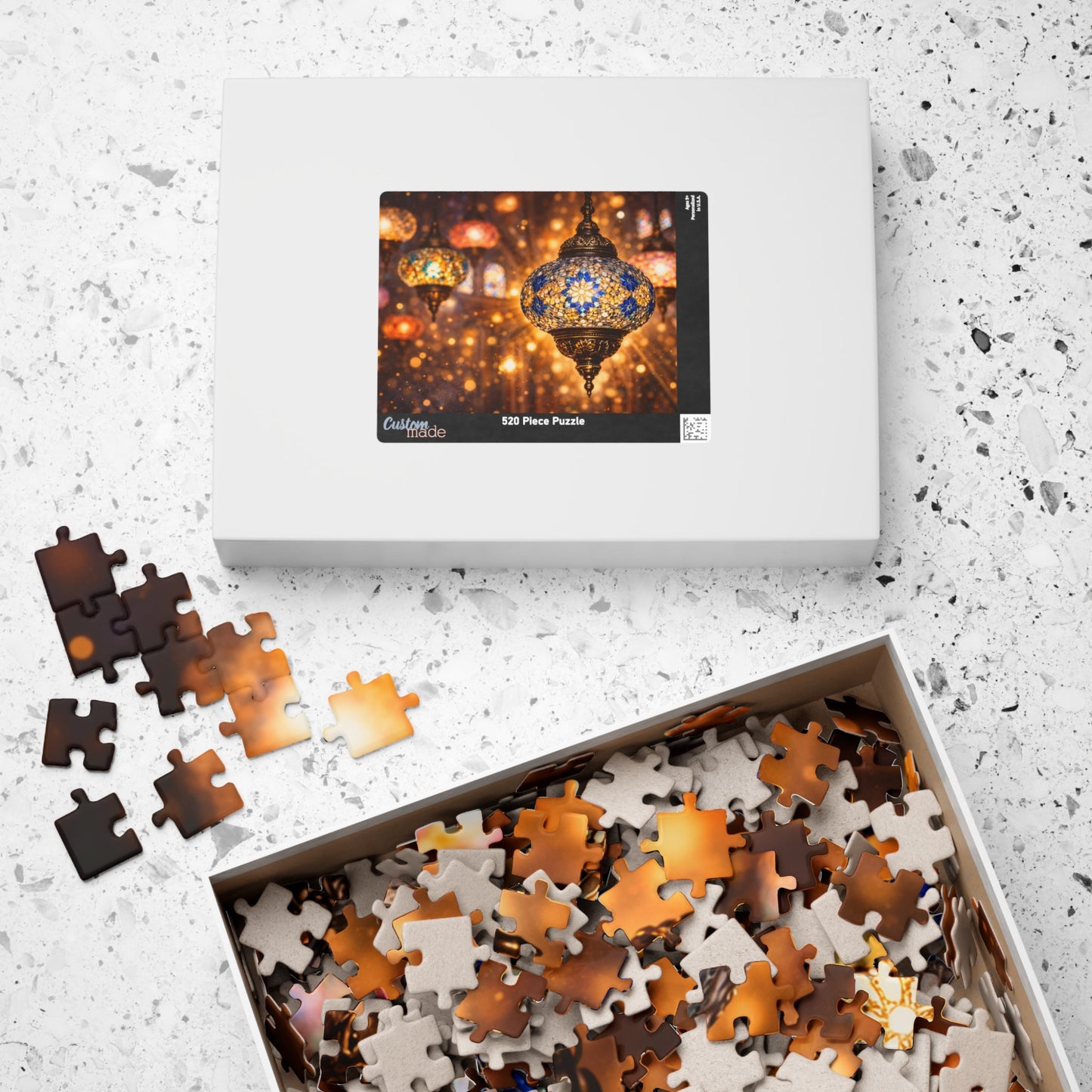 Golden Glow of Turkish Mosaic Lanterns | Exotic Light & Color Jigsaw Puzzle