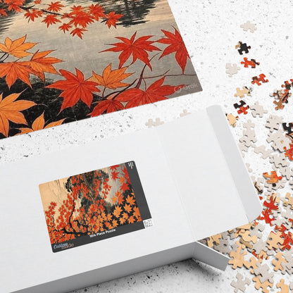 Autumn Maple Reflection Puzzle | Japanese Landscape Jigsaw