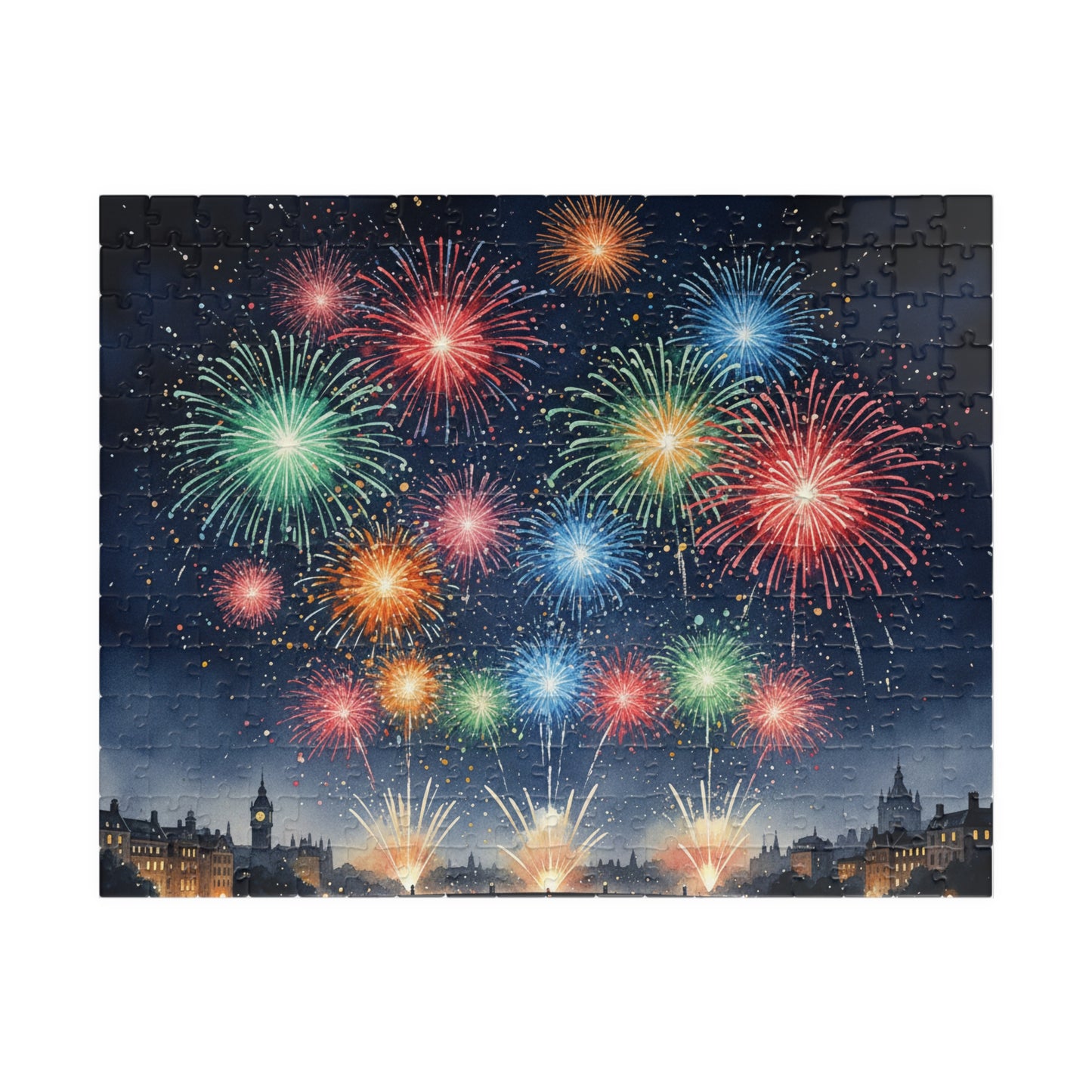 Fireworks Over City Night Puzzle | 1014 Piece Jigsaw