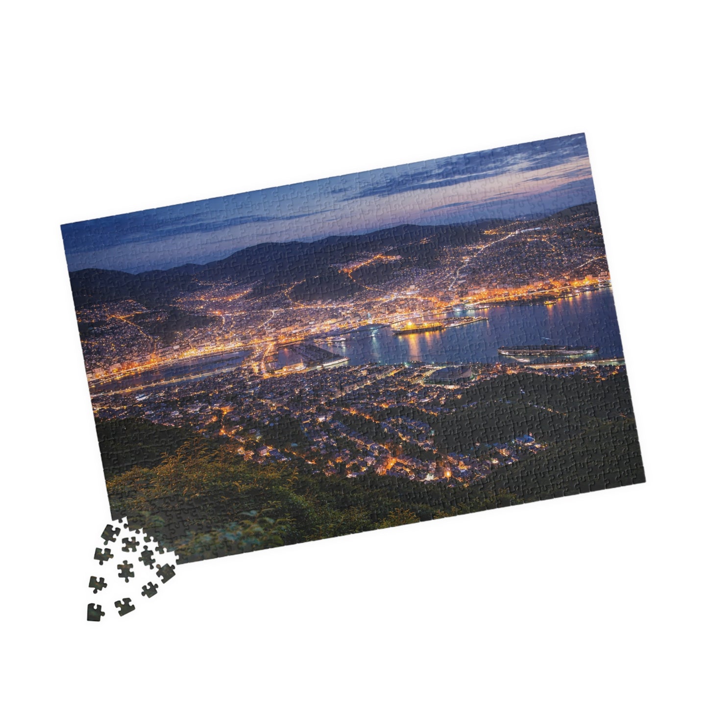 Nagasaki Night View Puzzle | Panoramic Harbor Lights Cityscape Jigsaw