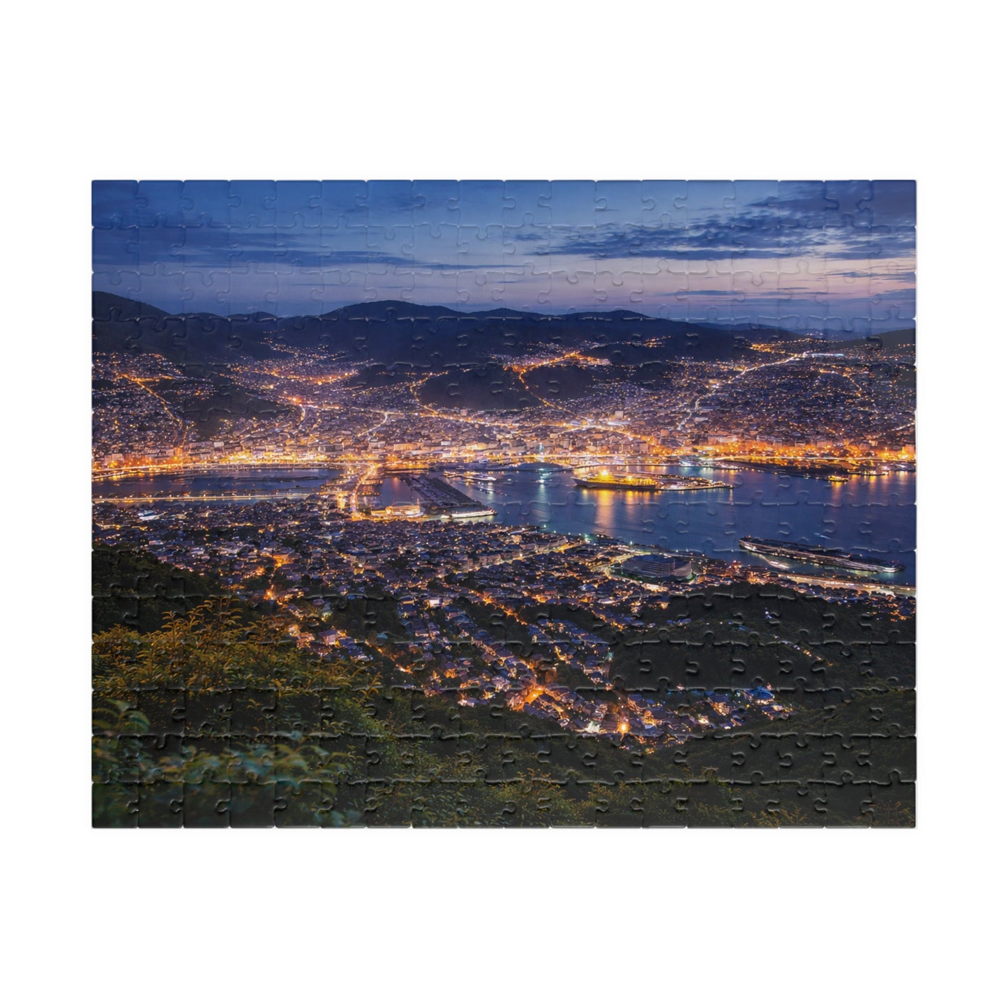 Nagasaki Night View Puzzle | Panoramic Harbor Lights Cityscape Jigsaw