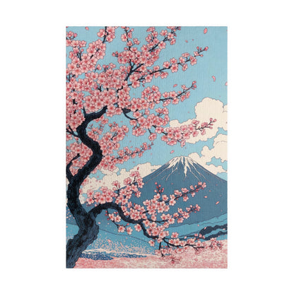 Cherry Blossom Mount Fuji Puzzle | Scenic Japanese Ukiyo-e Jigsaw