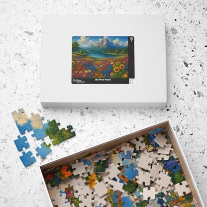 Mountain Meadow Flower Field Puzzle | Scenic Landscape Jigsaw
