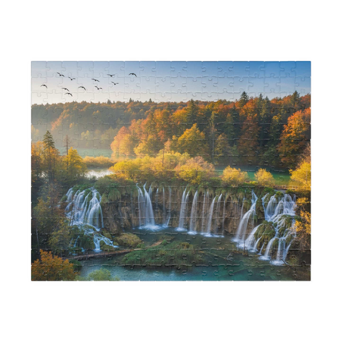 Waterfall Landscape Puzzle 520-piece | Autumn Scenic Jigsaw