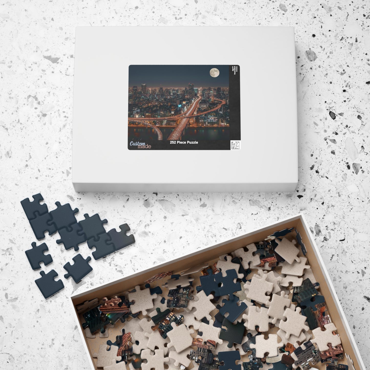 City Night Skyline Puzzle 252-piece | Moonlit Urban Jigsaw