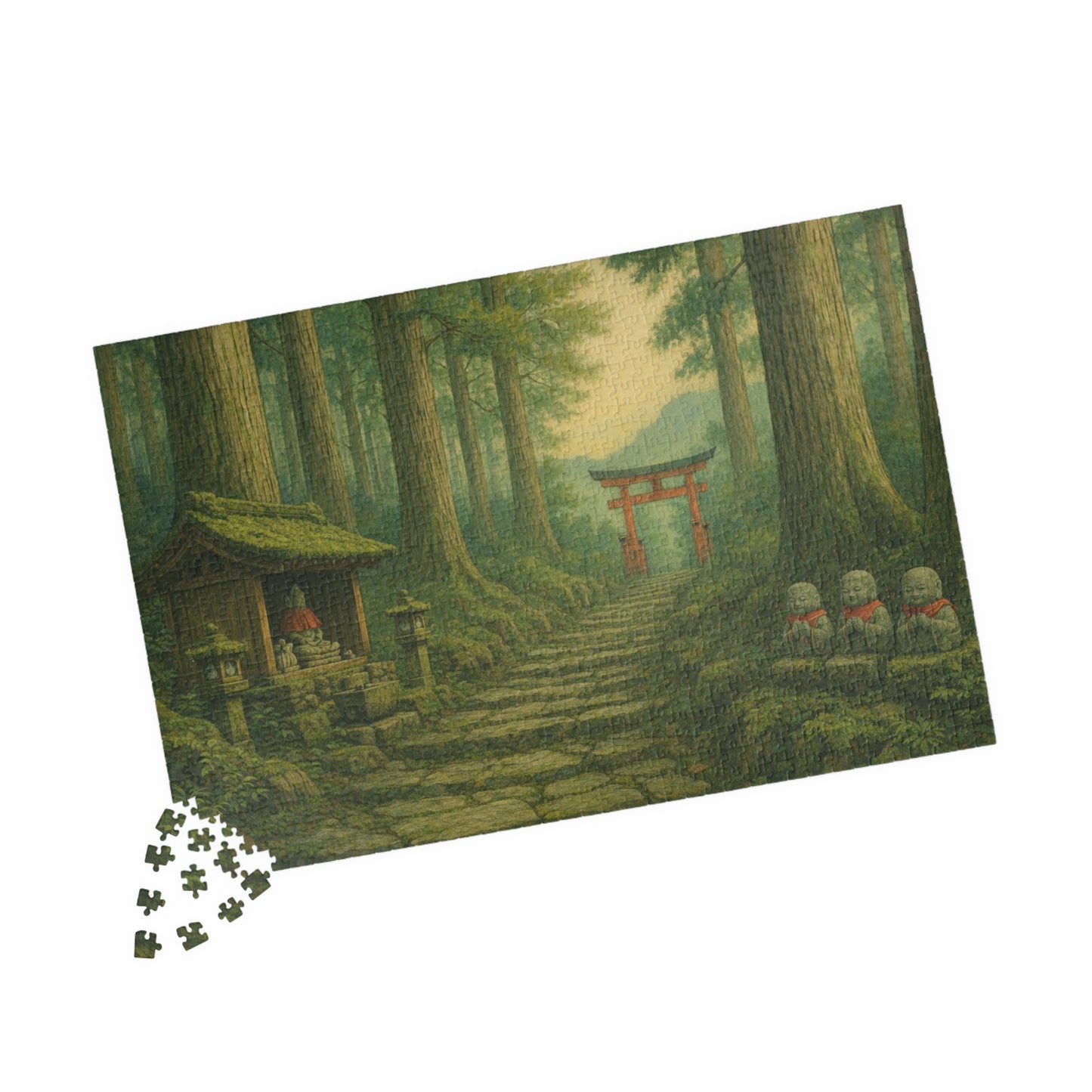 Forest Shrine Path Puzzle | Scenic Japanese Torii Puzzle 520/1014-piece