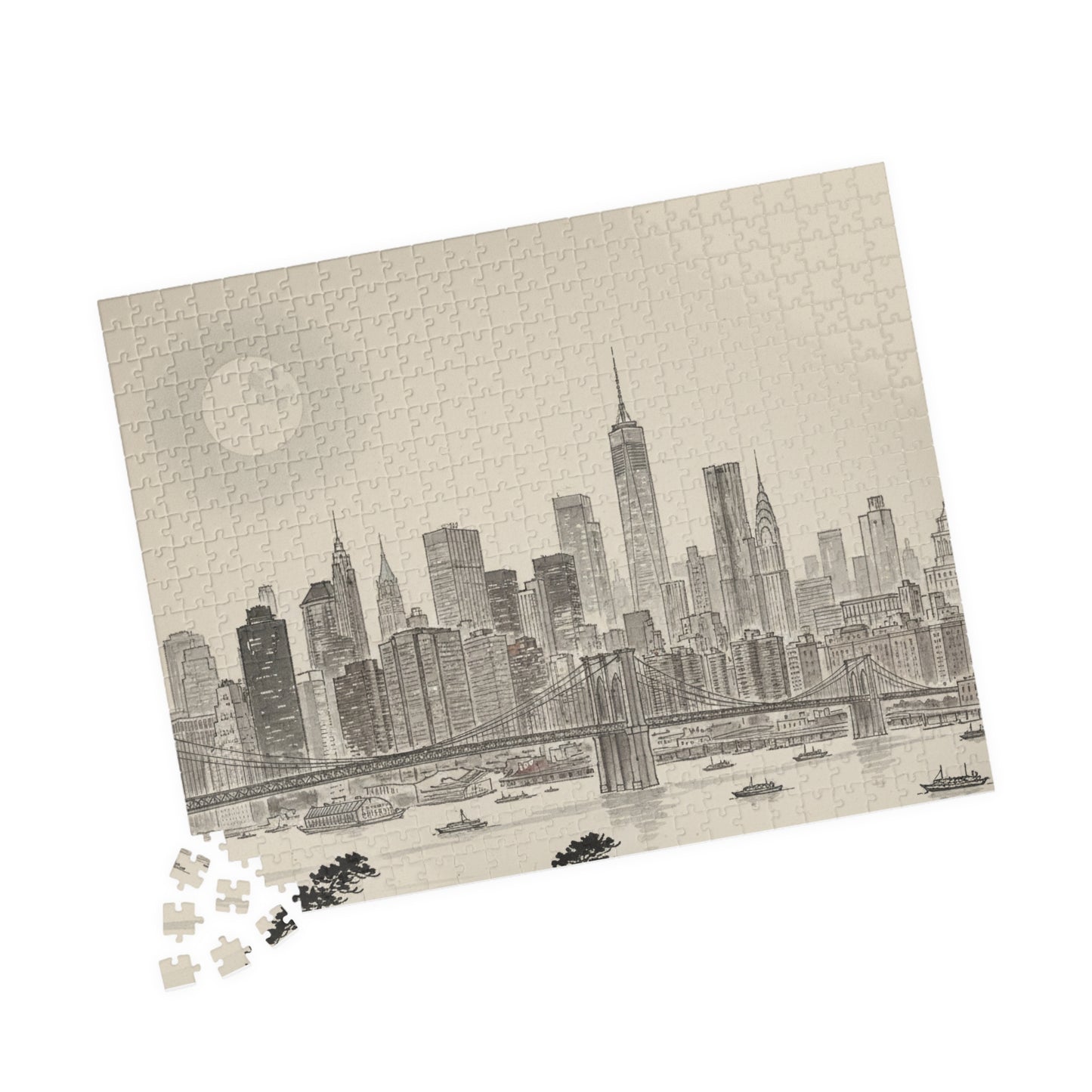 Vintage NYC Skyline Puzzle | Manhattan Cityscape Jigsaw