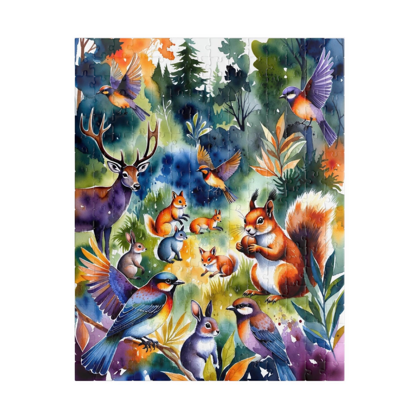 Woodland Animals Puzzle 520-piece | Squirrel, Deer, Birds Nature Scene