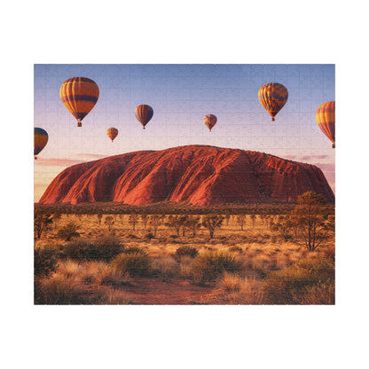 Sunrise Balloons over Uluru | Iconic Outback Landscape Jigsaw Puzzle