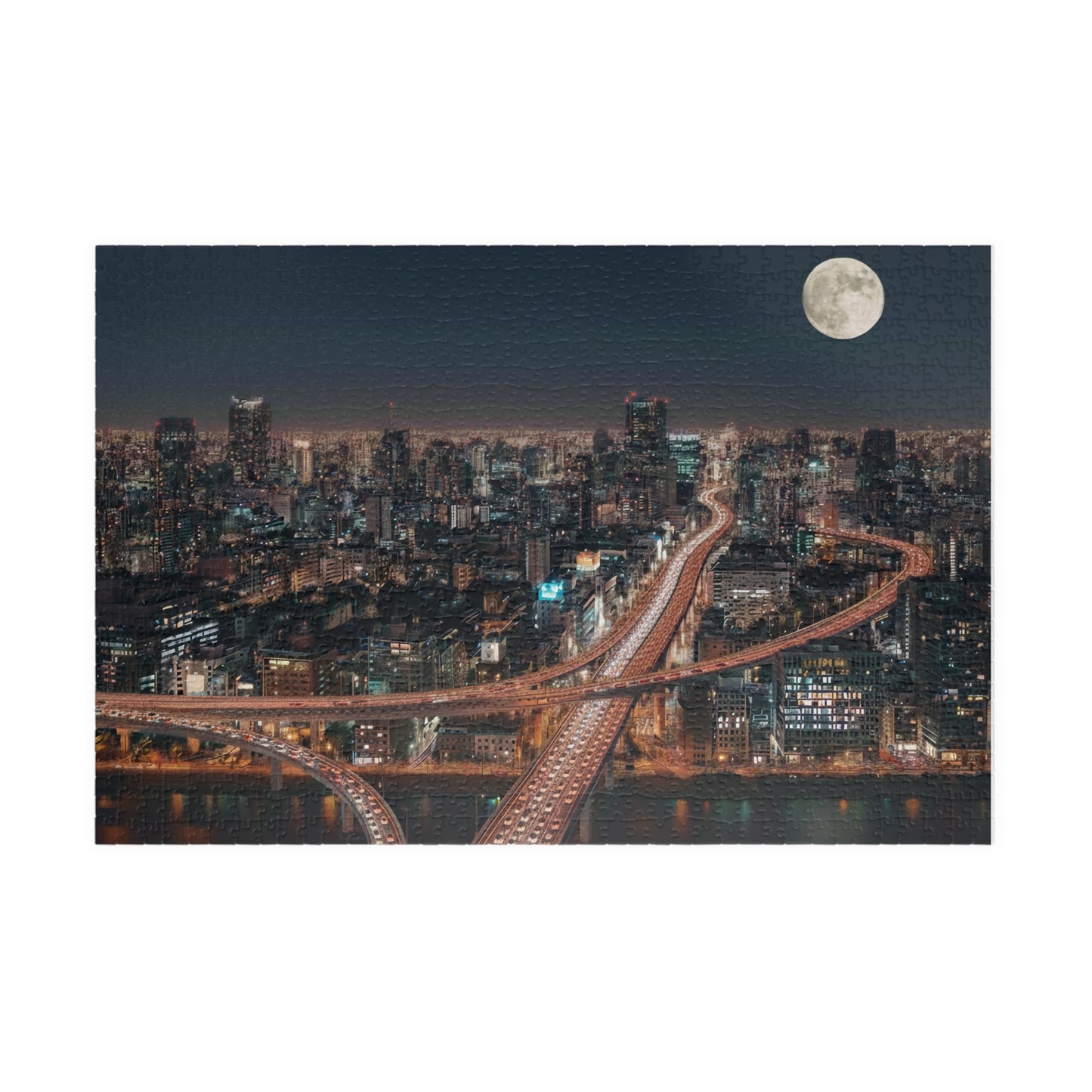 City Night Skyline Puzzle 252-piece | Moonlit Urban Jigsaw