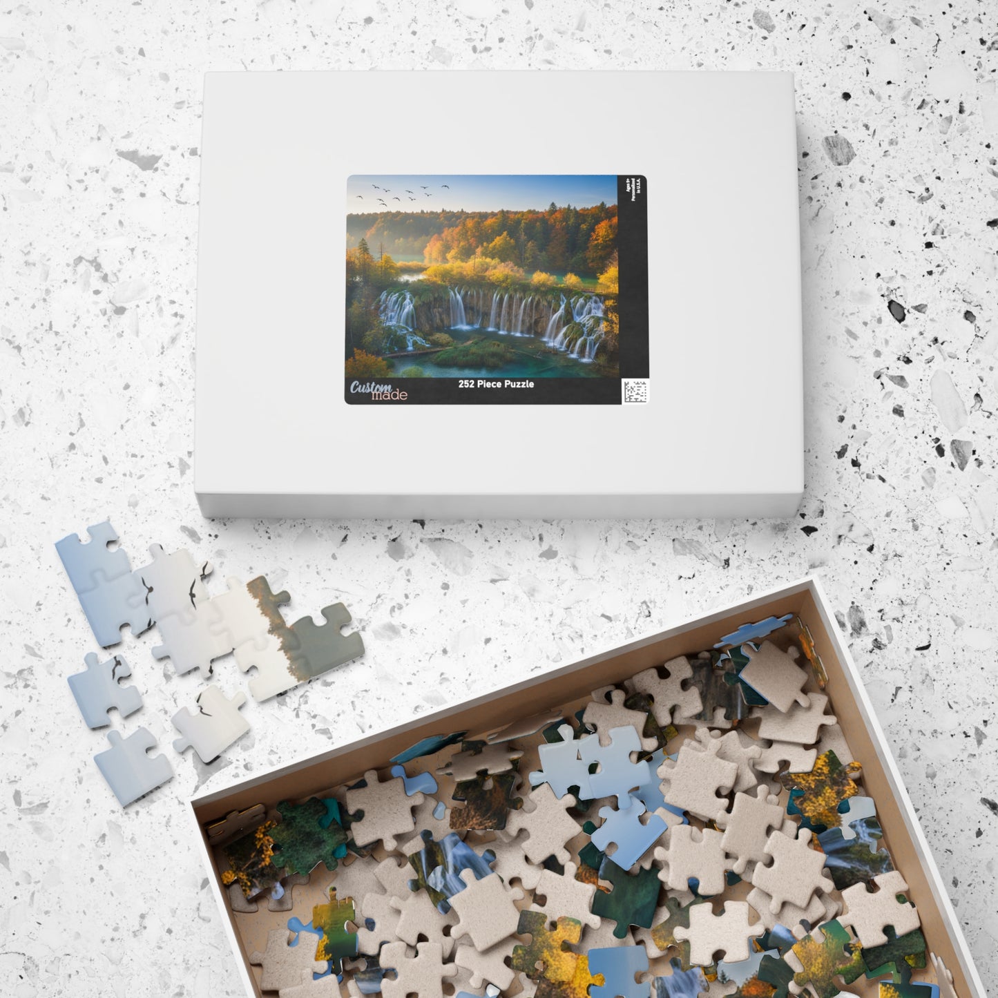 Waterfall Landscape Puzzle 520-piece | Autumn Scenic Jigsaw