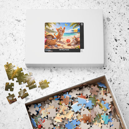 Summer Beach Kittens Puzzle 110 - 1000 Pieces | Cute Cats, Palms & Ocean Jigsaw