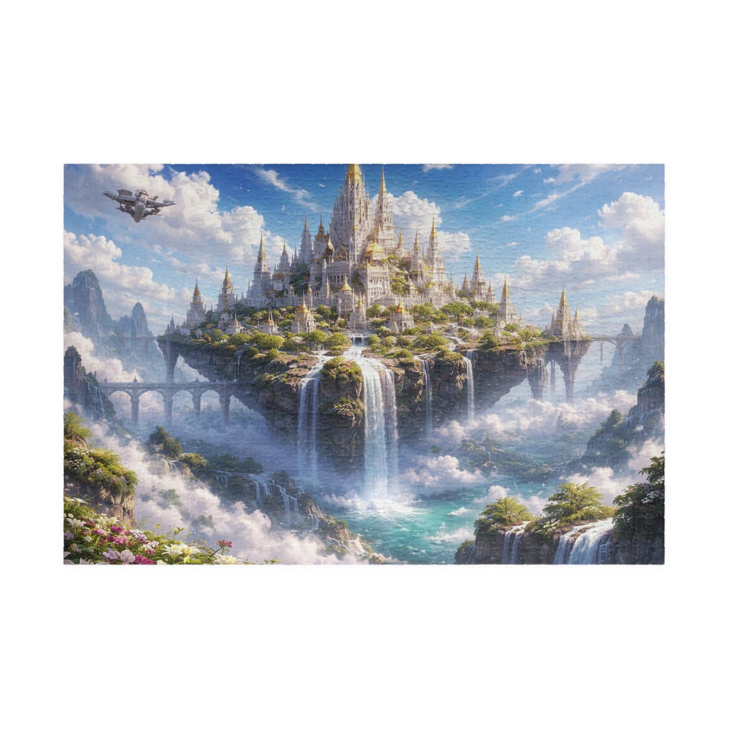Floating Castle Waterfall Fantasy Jigsaw Puzzle (252-1014 pcs)