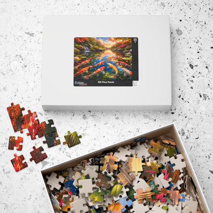 Koi Pond Sunset Puzzle 520-Piece | Scenic Koi Fish Jigsaw