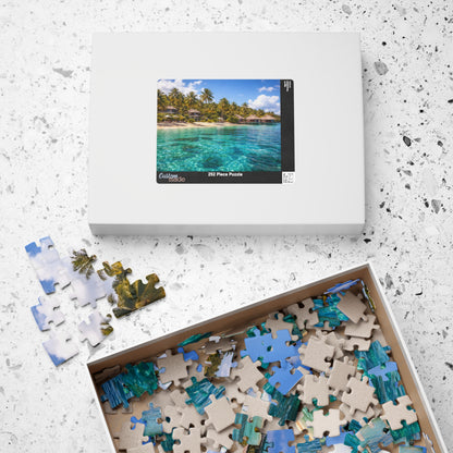 Tropical Lagoon Resort Puzzle | Overwater Bungalows & Turquoise Sea Jigsaw