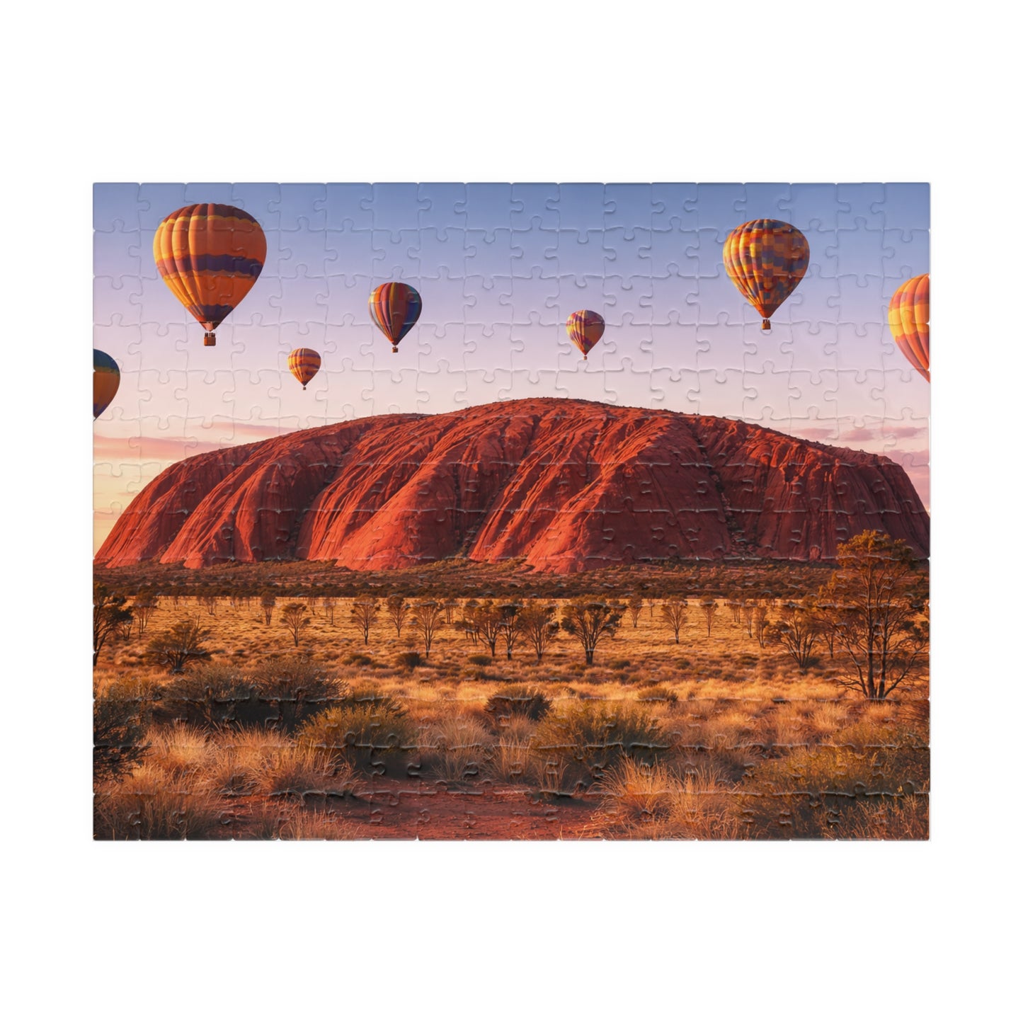 Sunrise Balloons over Uluru | Iconic Outback Landscape Jigsaw Puzzle