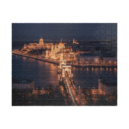 Night Cityscape Puzzle | Budapest Chain Bridge at Night 110 1014 Piece Options