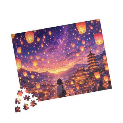 Taiwan Lantern Festival Dreamscape Puzzle | Anime Fantasy Sky Lantern Night
