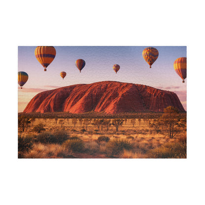 Sunrise Balloons over Uluru | Iconic Outback Landscape Jigsaw Puzzle